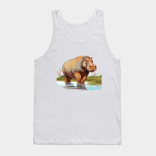 River Hippopotamus Tank Top